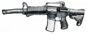 Caliber Gourmet Assault Rifle Pillow Black with Gray Accents 35" L AR-15 - CBG-1053 Caliber Gourmet Assault Rifle Pillow Black with Gray Accents 35" L AR-15 - CBG-1053