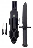 Humvee Adventure Gear Humvee Survival Knife Survival Plain/Serrated Textured Rubber Handle - HMV-KFXB-01 Humvee Adventure Gear Humvee Survival Knife Survival Plain/Serrated Textured Rubber Handle - HMV-KFXB-01