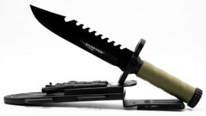 Humvee Adventure Gear Humvee Survival Knife Survival Plain Textured Rubber Handle - HMV-KFXB-02