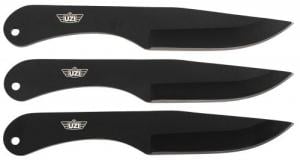 Uzi Accessories Throwing Knives IV Three, 8.25" Plain Black Stainless Steel - UZK-TRW-004 Uzi Accessories Throwing Knives IV Three, 8.25" Plain Black Stainless Steel - UZK-TRW-004
