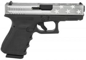 Glock G19 Compact 9mm 4.02" 15+1 Overall Blk/Coyote Battle Worn Flag Cerakote Finish with Steel Slide - PI1950204BWFS