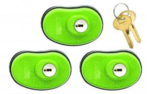 Lockdown Trigger Lock Open With Key Green 3 Per Pkg - 1118825