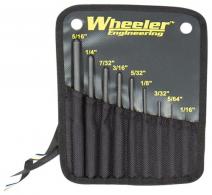 Wheeler Roll Pin Punch Set Black Steel Knurled Handle 9 Pieces - 204513