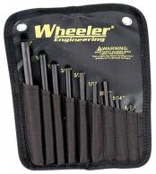 Wheeler Roll Pin Punch Set Starter Set Black/Yellow Steel Knurled Handle 9 Pieces - 710910