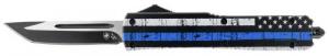 Templar Knife Back The Blue Slim 3.16" OTF Tanto Plain Powdered D2 Steel Blade Blue/White/Black Zinc Aluminum Alloy Hand - MBTB231 Templar Knife Back The Blue Slim 3.16" OTF Tanto Plain Powdered D2 Steel Blade Blue/White/Black Zinc Aluminum Alloy Hand - MBTB231