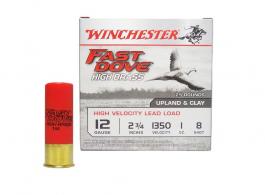 Winchester Fast Dove High Brass 12 GA 2-3/4" 1oz #8 25rd box - WFD128B Winchester Fast Dove High Brass 12 GA 2-3/4" 1oz #8 25rd box - WFD128B