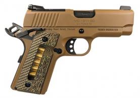 Girsan MC1911 SC Ultimate 9mm Luger 3.40" 7+1 Overall Flat Dark Earth Finish with Extended Beavertail Frame, Serrated Ste