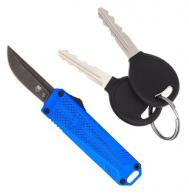 CobraTec Knives California 929TB 1.75" OTF Tanto Plain Stonewash D2 Steel Blade Blue Anodized Aluminum Handle - CALI929TBBLUTNS
