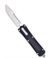 CobraTec Knives BLKQCDAG2SS Queen Cobra 3.13" OTF Dagger Serrated D2 Steel Blade/Black w/Carbon Fiber Inlay Anodized Aluminum Ha - BLKQCDAG2SS