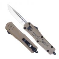 CobraTec Knives We The People Medium 3" OTF Drop Point Plain D2 Steel Blade Cerakoted Aluminum w/"We The People" Eng - MWTPFS-3DNS