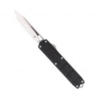 CobraTec Knives Enforcer 3.25" OTF Drop Point Plain M390 Steel Blade Black Aluminum Handle - CTEBLKM390DNS