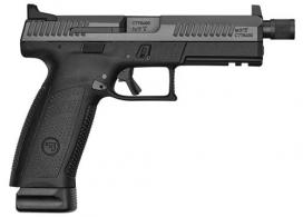 CZ-USA P-10 F SR 9mm Luger 5.11" TB 21+1 Overall Black Finish with Inside Railed Nitride Steel Slide, Interchangeable Back