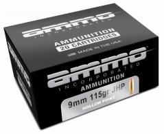 Ammo Inc 9115JHPA20 Signature 9mm Luger 115 gr Jacketed Hollow Point (JHP) 20 Per Box/10 Cs - 1152