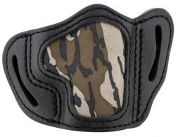 1791 Gunleather BHC Optic Ready Stealth Black with Mossy Oak Accent Leather, OWB Open Top Design & Belt Loop for Glock - MOBHCSBLR