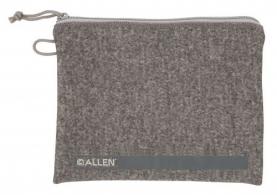 Allen Pistol Pouch made of Gray Polyester with Lockable Zippers, ID Label & Fleece Lining Holds Full Size Handgun 7" L x 9"