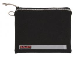 Allen Pistol Pouch made of Black Polyester with Lockable Zippers, ID Label & Fleece Lining Holds Full Size Handgun 7" L x 9