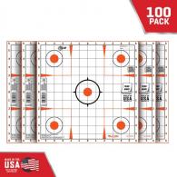 EZ-Aim Sight-In Shooting Target Grid Self-Adhesive Paper Target 12" x 12" 100 Per Pack