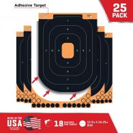 EZ-Aim Splash Adhesive Paper Orange with Silhouette Black Target 12.50" W x 18.25" H 25 Per Pkg - 15501-25 EZ-Aim Splash Adhesive Paper Orange with Silhouette Black Target 12.50" W x 18.25" H 25 Per Pkg - 15501-25
