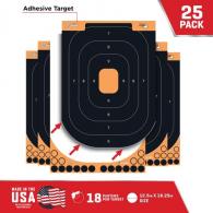 EZ-Aim Splash Adhesive Paper Orange with Silhouette Black Target 12.50" W x 18.25" H 25 Per Pkg - 15501-25