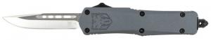 CobraTec Knives FS-3 2.75" OTF Plain D2 Steel Blade Gray Aluminum Handle Features Glass Breaker - SGYFS-3DNS CobraTec Knives FS-3 2.75" OTF Plain D2 Steel Blade Gray Aluminum Handle Features Glass Breaker - SGYFS-3DNS