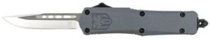 CobraTec Knives FS-3 2.75" OTF Plain D2 Steel Blade Gray Aluminum Handle Features Glass Breaker - SGYFS-3DNS