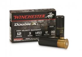 Winchester Double X High Velocity Buckshot 12 Gauge Ammo 3" 5 Round Box - SB12300 Winchester Double X High Velocity Buckshot 12 Gauge Ammo 3" 5 Round Box - SB12300