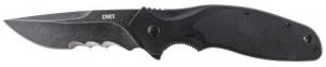 CRKT Shenanigan 3.35" Folding Drop Point Veff Serrated Black Stonewash 1.4116 Steel Blade GRN Black Handle