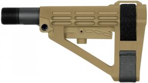 SB Tactical SBA4 Brace Synthetic Flat Dark Earth 5-Position Adjustable for AR-Platform (Tube Not Included) - SBA4X-02-SB