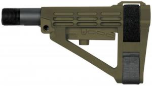SB Tactical SBA4 Brace Synthetic OD Green 5-Position Adjustable for AR-Platform (Tube Not Included)