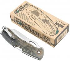 Strike Industries K1 3.51" Folding Plain AUS8 SS Blade/Smoke Polymer w/Anti-Slip Texture Handle - K1-TP