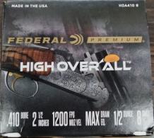 Federal Premium High Overall 410 GA Ammo  2.5"  1/2 oz # 8 shot  25rd box