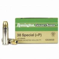 Remington Ammunition Golden Saber Defense .38 Spc +P 125 gr Brass Jacket Hollow Point (BJHP) 20 Bx/ 25 Cs - 27606