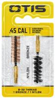 Otis Bore Brush Set 44 Mag/45 Cal/460 Cal 8-32 Thread 2" Long Bronze/Nylon Brush 2 Per Pkg - FG345NB Otis Bore Brush Set 44 Mag/45 Cal/460 Cal 8-32 Thread 2" Long Bronze/Nylon Brush 2 Per Pkg - FG345NB