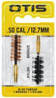 Otis Bore Brush Set 50 Cal/12.7mm 8-32 Thread 2" Long Bronze/Nylon Brush 2 Per Pkg