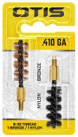 Otis Bore Brush Set 410 Gauge Shotgun 8-32 Thread 2" Long Bronze/Nylon Brush - FG541NB