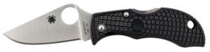 Spyderco Manbug 1.95" Folding Plain VG-10 Stainless Steel Blade FRN Black Handle - MBKP