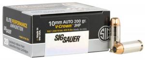 Main product image for Sig Sauer E10MM200-20 Elite V-Crown 10mm Auto 200 gr Jacketed Hollow Point (JHP) 20 Bx/ 10 Cs