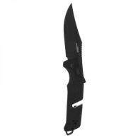 S.O.G Trident AT 3.70" Folding Clip Point Plain Titanium Nitride Cryo D2 Steel Blade GRN Blackout Handle Features L
