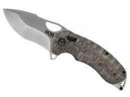 S.O.G Kiku XR 3.03" Folding Tanto Plain Satin CTS XHP Steel Blade Deep Textured Linen Micarta Handle - SOG-12-27-01 S.O.G Kiku XR 3.03" Folding Tanto Plain Satin CTS XHP Steel Blade Deep Textured Linen Micarta Handle - SOG-12-27-01