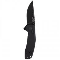 S.O.G SOG-TAC XR 3.39" Folding Clip Point Plain Black Titanium Nitride Cryo D2 Blade G10 Blackout Handle