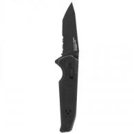 S.O.G Vision XR 3.36" Folding Tanto Part Serrated Black Titanium Nitride CTS XHP Blade G10 Black Handle
