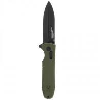 S.O.G Pentagon XR 3.60" Folding Spear Point Plain Black Titanium Nitride Cryo CTS XHP Blade/G10 OD Green Handle - SOG-12-61-02