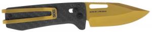 S.O.G Ultra XR 2.80" Folding Clip Point Plain Gold Titanium Nitride Cryo S35VN Blade/Textured Black Carbon Fiber Ha