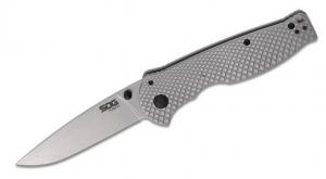 S.O.G Flash FL 3.40" Folding Drop Point Plain Satin 8Cr13MoV SS Blade/Silver SS Handle - SOG-14-18-01 S.O.G Flash FL 3.40" Folding Drop Point Plain Satin 8Cr13MoV SS Blade/Silver SS Handle - SOG-14-18-01