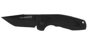 SOG-TAC Auto Compact 2.94" Folding Straight Back Part Serrated Titanium Nitride - SOG-15-38-08 SOG-TAC Auto Compact 2.94" Folding Straight Back Part Serrated Titanium Nitride - SOG-15-38-08