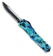 Templar Knife Premium Weighted 3" OTF Drop Point Plain Black Oxide Stonewashed Powdered D2 Steel Blade/Mossy Oak Seafoa - SZMOS321