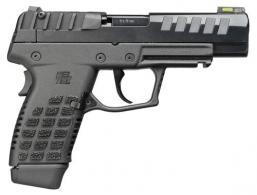 Kel-Tec P-15 9mm Luger Caliber with 4" Barrel, 15+1 Capacity, Overall Black Finish, Front Serrations Slide, & Stippled Bl