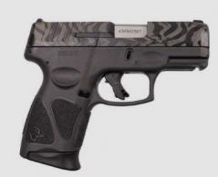 Taurus G3c 9mm Luger Caliber with 3.20" Barrel, 12+1 Capacity, Matte Black Tenifer Steel Slide, & Zebra Polymer Fr - 1G3C931GZEB