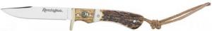 Remington Accessories Guide Jr. Fixed Skinner Stainless Steel Blade Brown/White/Silver w/Remington Shield Stag Bone/Nickle