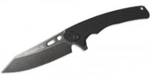 Remington Accessories EDC Folding Caper Stonewashed D2 Steel Blade Black G10 Handle Includes Pocket Clip - 15666